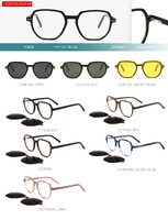 Оправа пластиковая из материала ацетат, с флексом + насадка солнцезащитная (клипон) Big City F3028