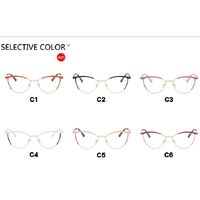 Metal glasses with blue light protection for women 8240-3007-PN