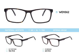 Plastic acetate eyeglasses frame for men with spring hinges WD1062
