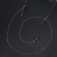 Gold-colored metal non-slip chain, with beads, for glasses and masks GL649