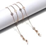 Gold-colored metal non-slip chain, with hollow rose, for glasses and masks GL1442