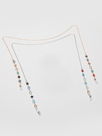 Glasses chain with pearls set of two-piece golden and silver GM037