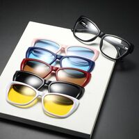 Оправа пластиковая TR90/PC + комплект из 5 поляризационных солнцезащитных насадок (клипон) на магните + кожаная сумка El Dorado EL2349D