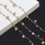 Metal non-slip chain, with rhinestones, for glasses and masks GL513