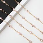 Gold-colored metal non-slip chain, with pearl, for glasses and masks GA091
