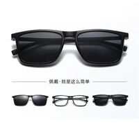 Оправа пластиковая TR90/PC + комплект из 5 поляризационных солнцезащитных насадок (клипон) на магните + кожаная сумка El Dorado EL3301A