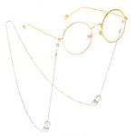 Silver-colored metal non-slip chain, with pearl, for glasses and masks GL288