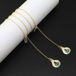 Gold-colored metal non-slip chain, with pendant light bulb, for glasses and masks GL912