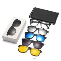 TR90/PC plastic frame + 5 polarized sun protection magnet clip-on set + leather bag El Dorado EL9502
