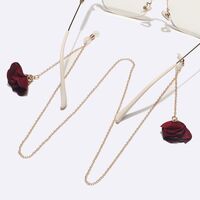 Gold-colored metal non-slip chain, with flower, for glasses and masks GL194-1