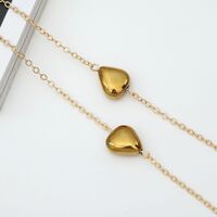 Металлическая нескользящая цепочка, с персиковым сердцем, для очков и масок GA070