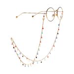 Metal non-slip chain gold, with colorful crystal, for glasses and masks GL936