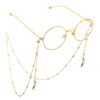Metal non-slip chain, with pendant heart and rhinestones, for glasses and masks GL581