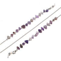 Golden glasses chain with rhinestone arrow through the heart GL1201