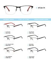 Металлическая оправа с дужками из материала TR-90 HT24-71