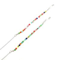 Металлическая нескользящая цепочка, со стекляными бусинами, для очков и масок GL177