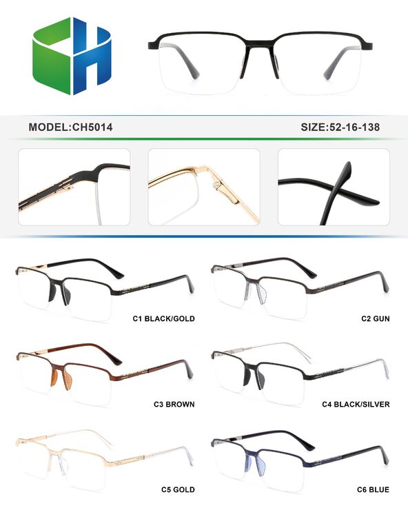 Metal nylor frame with soft nose pad and spring hinges CH5014-DA