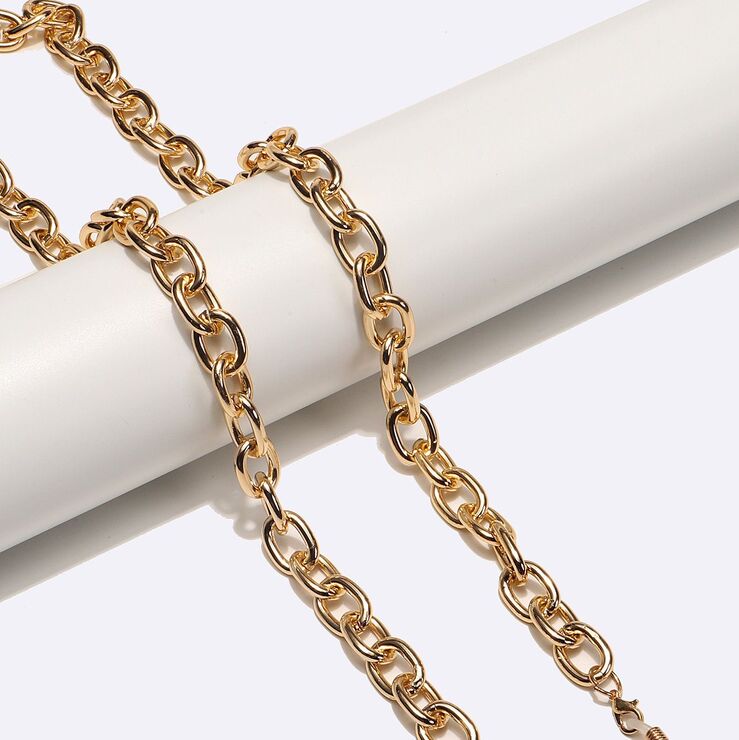 Gold-colored metal non-slip chain, thick aluminum, for glasses and masks GL1714
