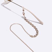 Gold-colored metal non-slip chain, with pearls, for glasses and masks GL1433
