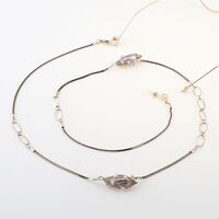 Gold-colored metal non-slip chain, with gold pearl, for glasses and masks GL1016