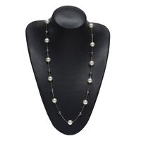 Metal non-slip chain, with gray and white pearl, for glasses and masks GL432