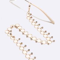Gold-colored metal non-slip chain, with rhinestone, for glasses and masks GL1611