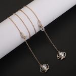 Metal non-slip chain, with pendant crow with pearl, for glasses and masks GL880