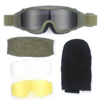 Safety shockproof tactical anti-fog goggles, set with 3 lens, 战术-ESCS海绵-套装-DX