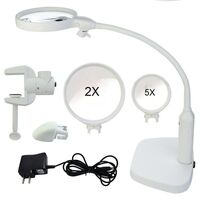 Лупа настольная с подсветкой 7763-XX, увеличение: 2X, 5X