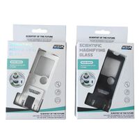 Portable pocket magnifier with backlight and UV light 5803, size: 37*30 mm, magnification: 3X, 10X, 80X