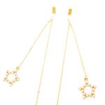 Gold-colored metal non-slip chain, with pendant five-star with pearl, for glasses and masks GL299