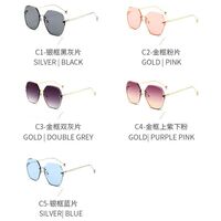 Metal rimless sunglasses with UV400 protection 2939-GT