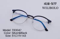 Metal + TR90 ultrathin women's frames with spring hinges Wilibolo TR3047