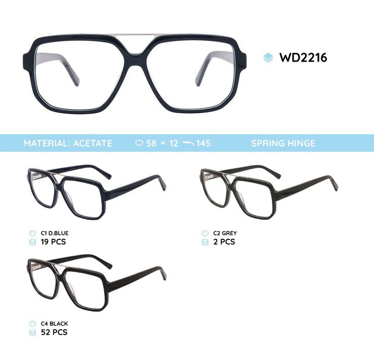 Plastic acetate eyeglasses frame for men WD2216