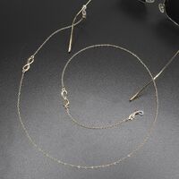 Металлическая нескользящая цепочка золотого цвета, с цифрой 8, для очков и масок GL393