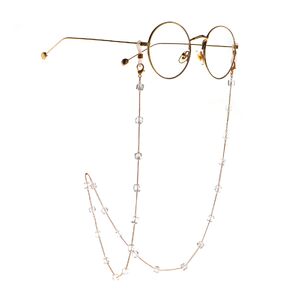 Металлическая нескользящая цепочка золотая, с квадратными кристаллами, для очков и масок GL1002