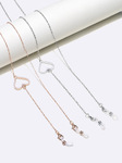 Metal glasses chain with hearts rhinestone GL1233