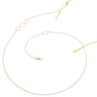 Металлическая нескользящая цепочка, с кругом из жемчуга, для очков и масок GL166