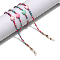 Metal glasses chain with color small daisy disc pendants GL1366