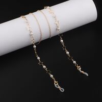 Metal non-slip chain, with star and pearl, for glasses and masks GL931