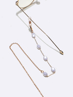 Glasses chain with octagonal colorful crystals GL1394