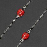 Silver-colored metal non-slip chain, with beetle ladybug, for glasses and masks GL231