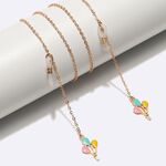 Gold-colored metal non-slip chain, with balloon pendant, for glasses and masks GL1496