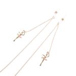 Gold-colored metal non-slip chain, with pendant angel-dancer, for glasses and masks GL822