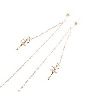 Металлическая нескользящая цепочка золотого цвета, с подвеской танцоры, для очков и масок GL822