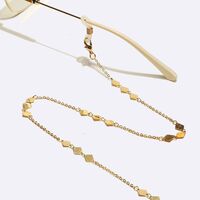 Gold-colored metal non-slip chain, with diamond, for glasses and masks GL1634