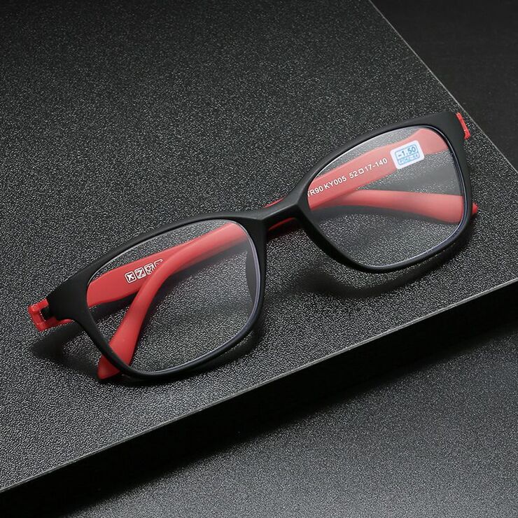 Plastic TR90 glasses for myopia, diopters from 0.00 to -6.00, RMC=62-64, KY005近视