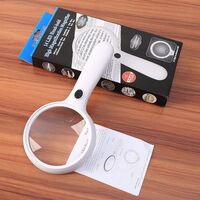 Magnifier with universal backlight, magnifying glass with handle 90120-XX, diameter 120 mm, magnification: 2Х, 6Х
