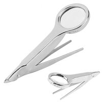 Stainless steel tweezers with magnifying glass 18143