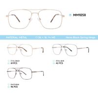 Metal men's frame for glasses with spring hinges MM1058